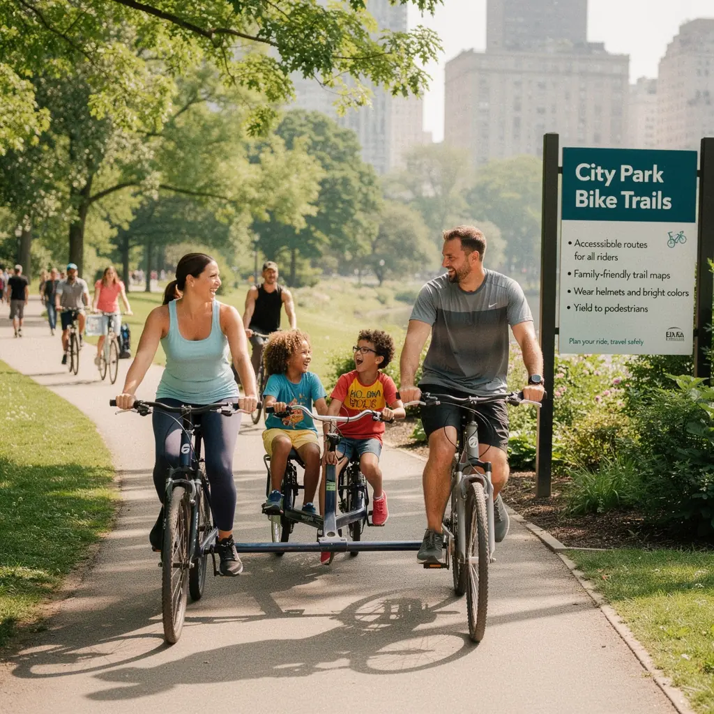 Rodzice prowadzący dzieci w bezpiecznym przejściu na ulicy.