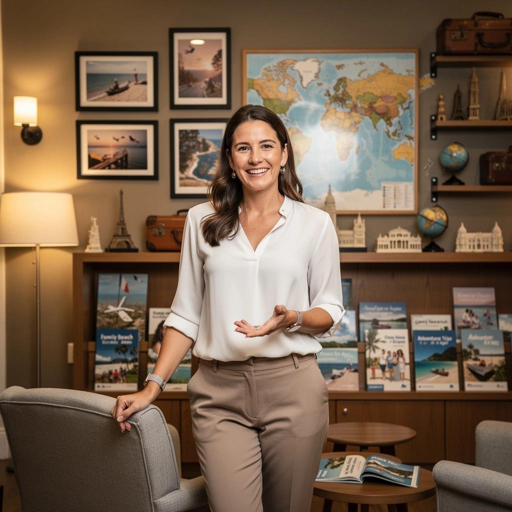 Mama i tata planujący podróż na laptopie w domowym biurze.